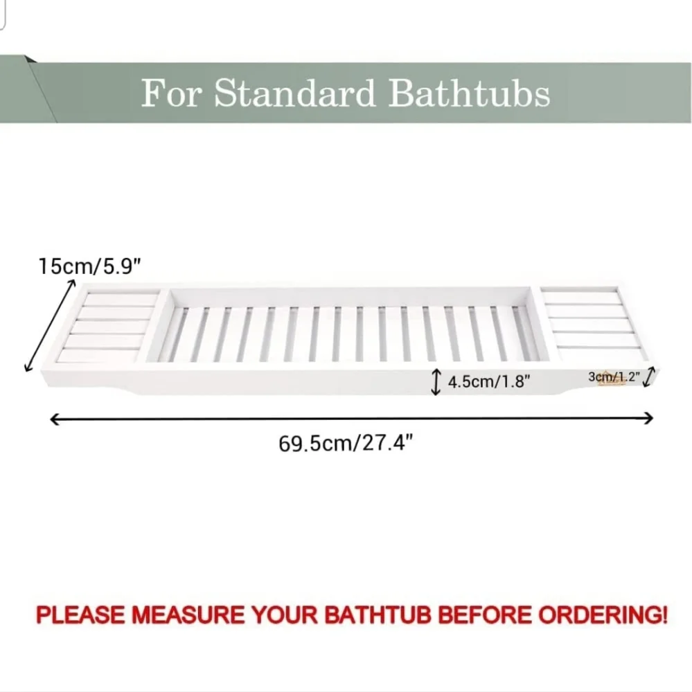 Bamboo Bathtub Organizer Bathroom Caddy